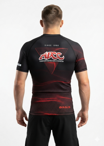 Rash Guard ADCC Infinite Manga Curta Preta Adulto - BRAUS Fight