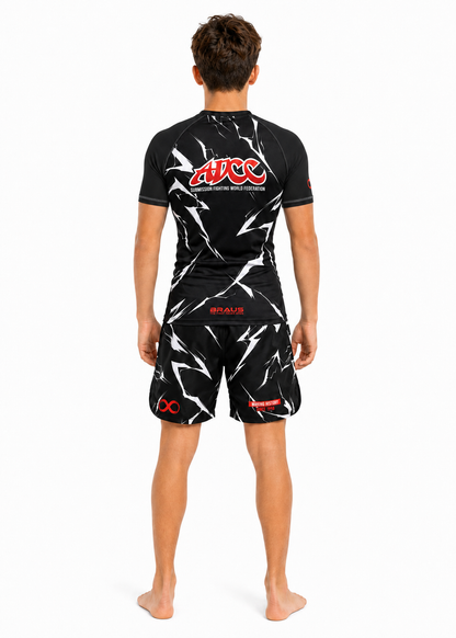 Shorts ADCC Lightning No Gi Preto Infantil - BRAUS Fight