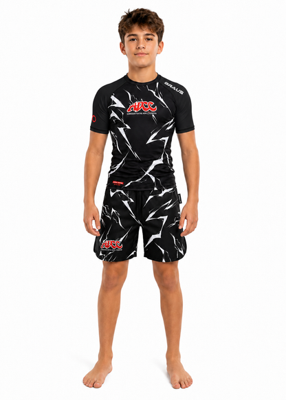 Shorts ADCC Lightning No Gi Preto Infantil - BRAUS Fight