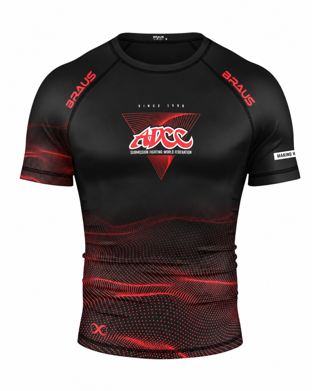 Rash Guard ADCC Infinite Manga Curta Preta Adulto - BRAUS Fight