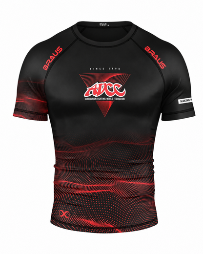 Rash Guard ADCC Infinite Manga Curta Preta Adulto - BRAUS Fight