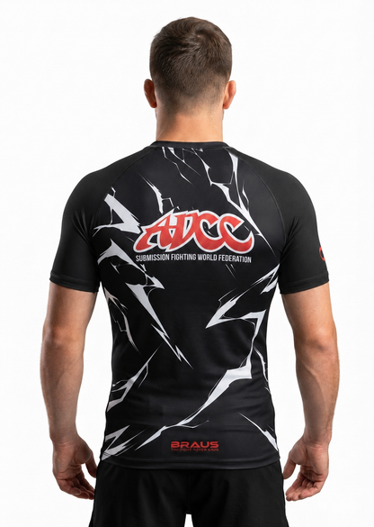 Rash Guard ADCC Lightning Manga Curta Preta Adulto - imagem 3